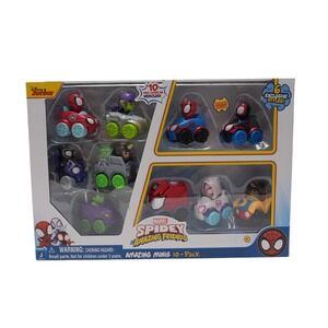 Marvel Spidey Amazing Minis 10 Pack Disney Junior Toy Cars Spiderman Miles Hulk